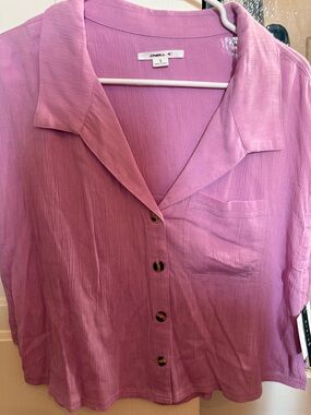 O'Neill Bubblegum Pink Button-Up Top